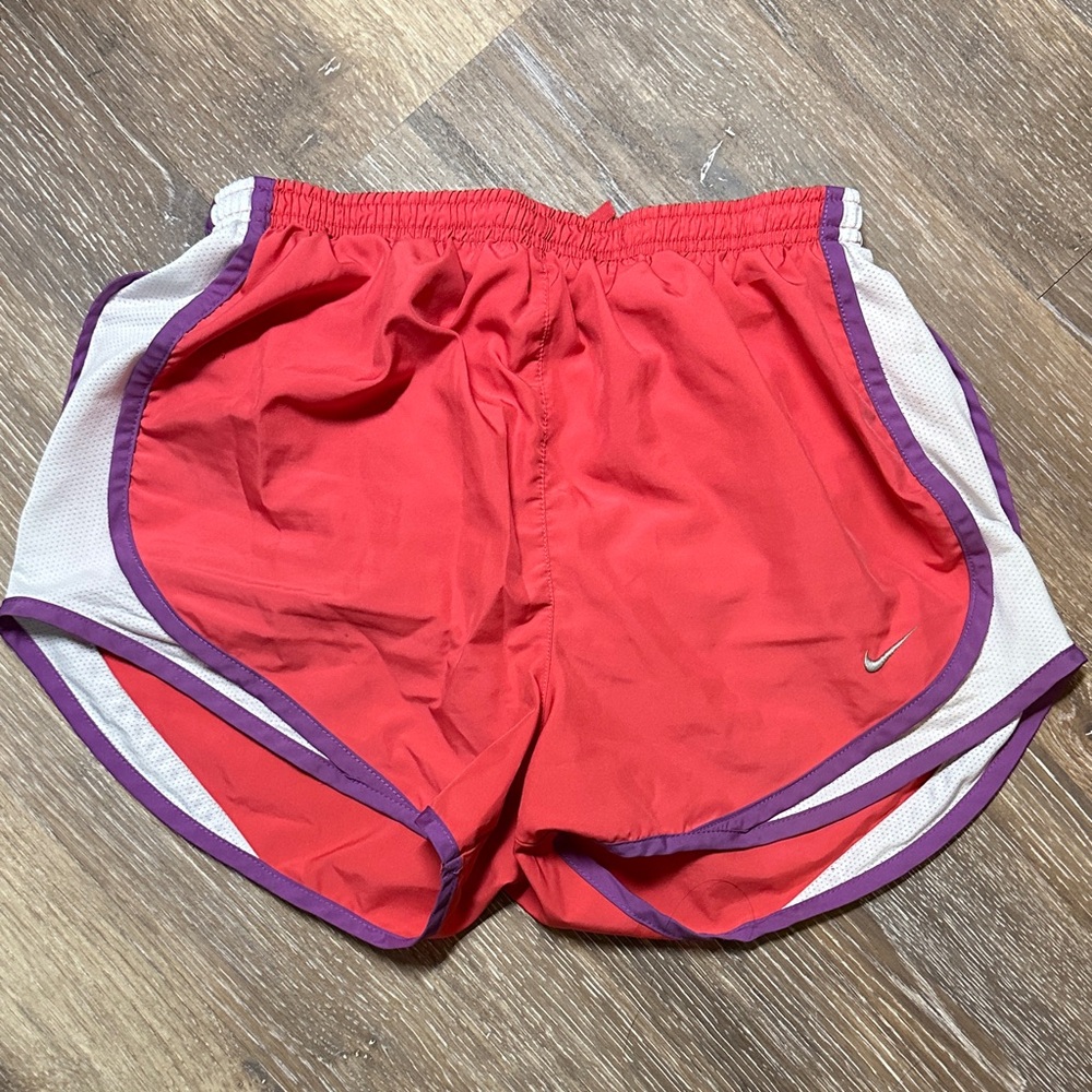 Nike Women's Athletic Shorts in Red with Purple and White Trim
